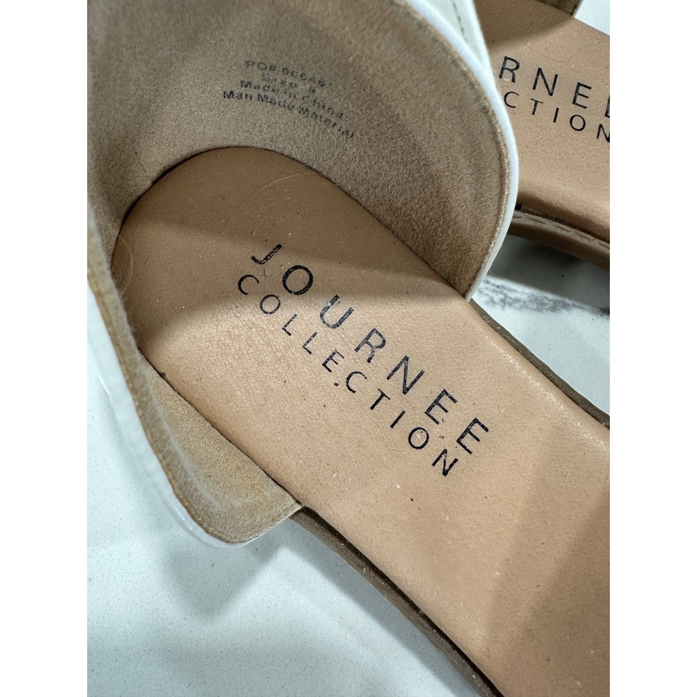 Journee Collection White Woven Pointed Toe Flats D'Orsay Shoes Size‎ 8 - Picture 3 of 5